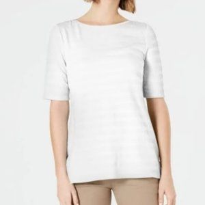 NWT Women's Charter Club Texture-Striped Top